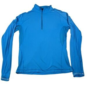 Womens Lululemon 1/4 Zip Pullover Sweatshirt Long Sleeve Activewear Blue Size M